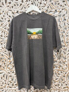 Vans Charcoal Short Sleeve Tee with Retro Car Graphic